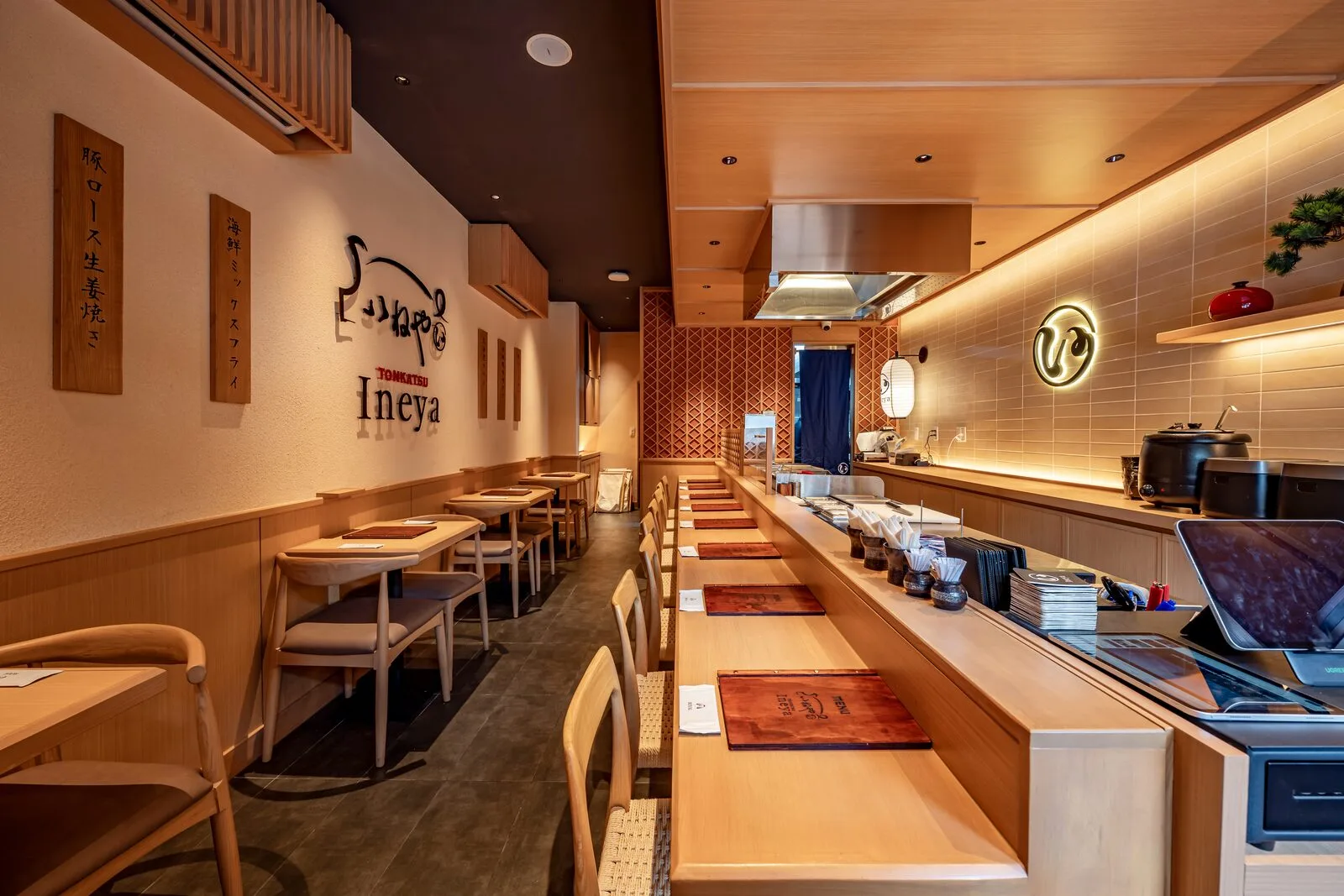 The counter space at one of the restaurants